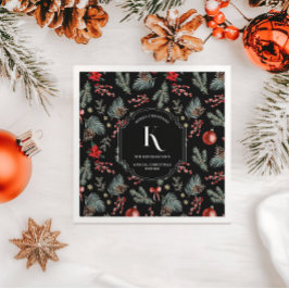 Guardanapo De Papel Botânicos de Inverno | Natal com Monograma