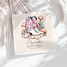 Guardanapo De Papel Botas Boho Rosa para Cowgirl em Chá de Noiva