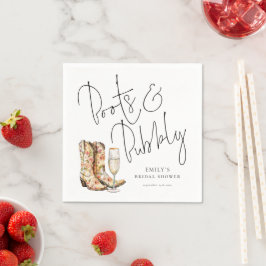 Guardanapo De Papel Botas de Roteiro Moderno e Bridal Shower Bubbly