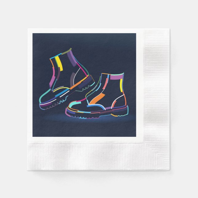 Guardanapo De Papel Botas para Homens Multicoloridos (Frente)