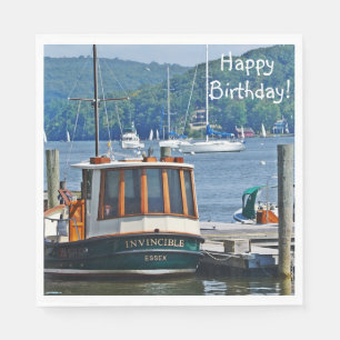 Guardanapo De Papel Bote de aniversário feliz