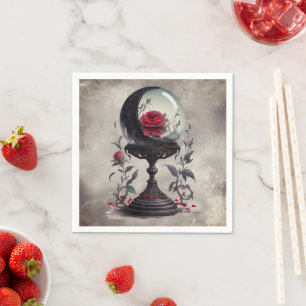 Guardanapo De Papel Boudoir Rosas vermelhas de Lua do Crescente Cris