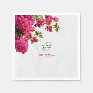 Guardanapo De Papel Bougainvillea Casamento da Ilha Grega Mediterrânic