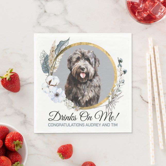 Guardanapo De Papel Bouvier des Flandres Wedding Napkins com Foto (Insitu)
