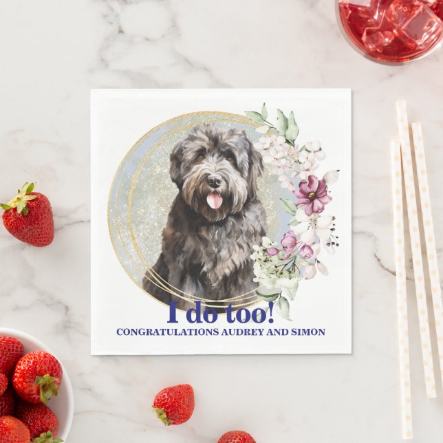 Guardanapo De Papel Bouvier des Flandres Wedding Napkins com Foto (Insitu)