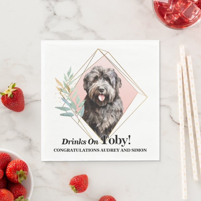 Guardanapo De Papel Bouvier des Flandres Wedding Napkins com Foto (Insitu)