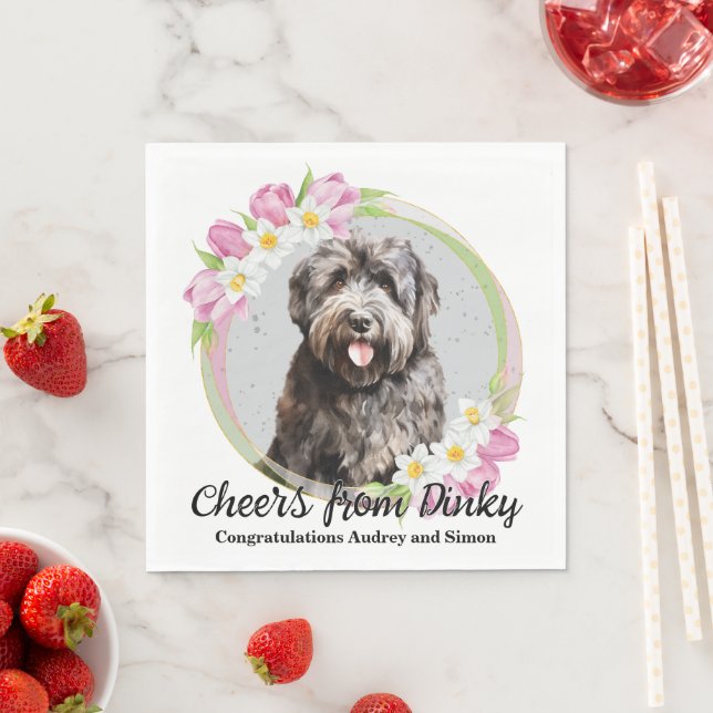 Guardanapo De Papel Bouvier des Flandres Wedding Napkins com Foto (Insitu)