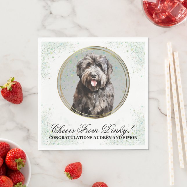 Guardanapo De Papel Bouvier des Flandres Wedding Napkins com Foto (Insitu)