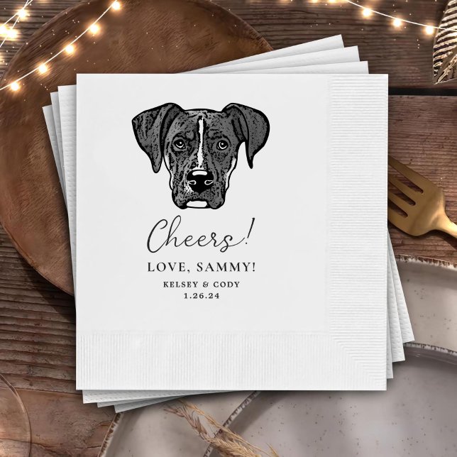 Guardanapo De Papel Boxer Dog Personalizado Cheers Napkins (Criador carregado)