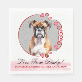 Guardanapo De Papel =Boxer Dog Wedding Napkins Com Cães Foto