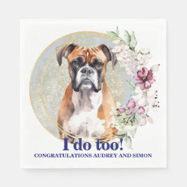 Guardanapo De Papel Boxer Dog Wedding Napkins com Cães Foto