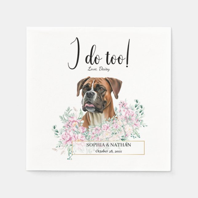 Guardanapo De Papel Boxer Dog Wedktail Napkins (Frente)