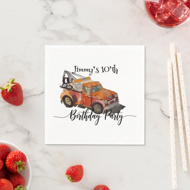 Guardanapo De Papel Boys birthday party with wrecker (Insitu)