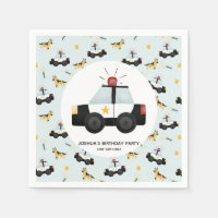 Boys Blue Police Car Toddler Feliz Aniversário