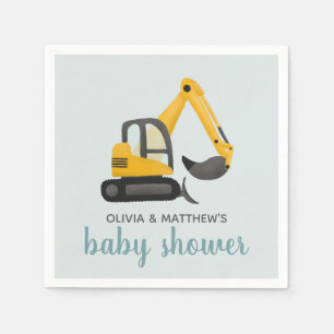 Guardanapo De Papel Boys Cute Digger Chá de fraldas