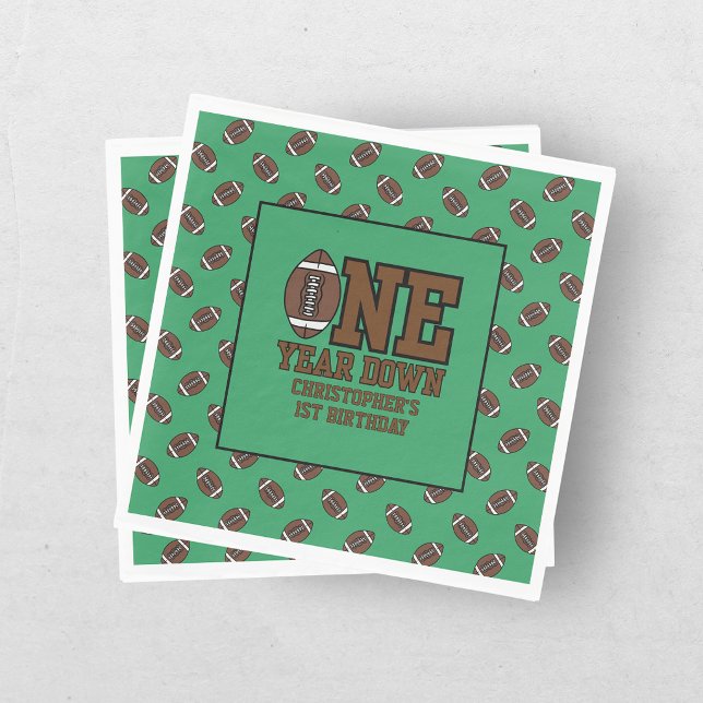 Guardanapo De Papel Boys Football First Year Down 1st Birthday Party (Criador carregado)