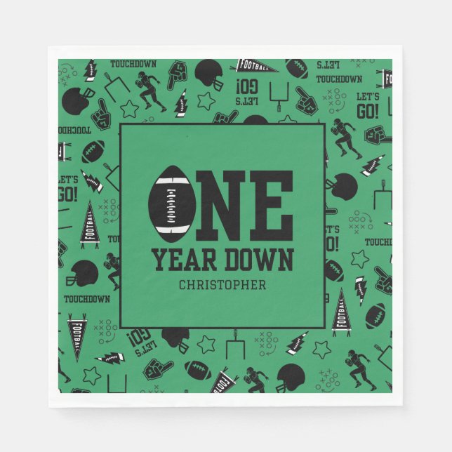 Guardanapo De Papel Boys Football Green Sports Birthday (Frente)