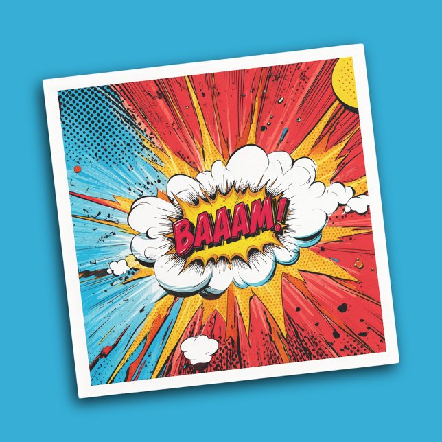 Guardanapo De Papel Boys Superhero Birthday Party Napkin (Criador carregado)