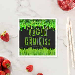 Guardanapo De Papel Br de SlipperyJoe's vegano feminista que chama a a