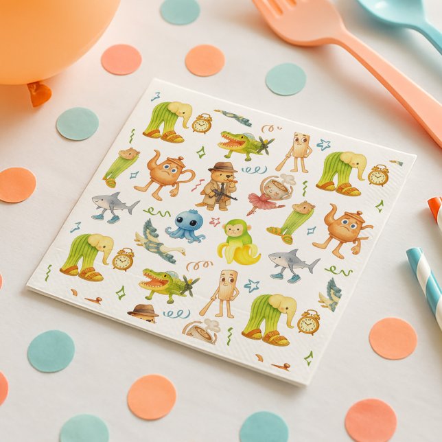 Guardanapo De Papel Brainrot Meme Birthday Party (Criador carregado)