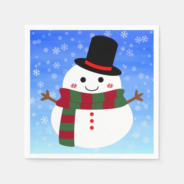 Guardanapo De Papel Branca de Natal Snowman (Frente)