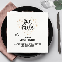 Guardanapo De Papel Branca Negra Branca Moderna Fatos Coração Casament