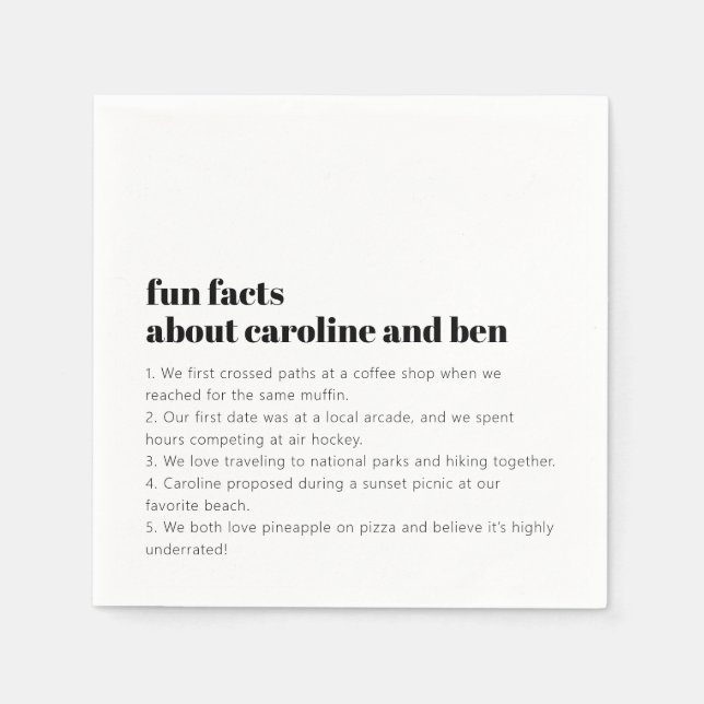 Guardanapo De Papel Branca Preta de Casamento da Noite de Fatos Person (Frente)