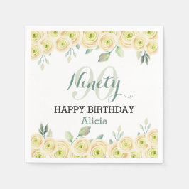 Guardanapo De Papel Branca Rose Eucalyptus Bonito Flora 90 Birthday