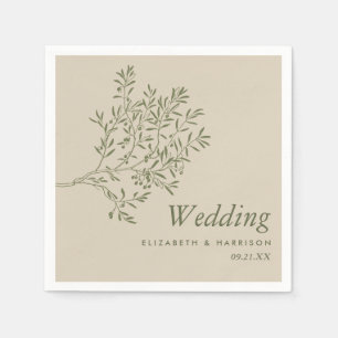 Guardanapo De Papel Branch de oliveiras, Casamento Russo e Minimalista