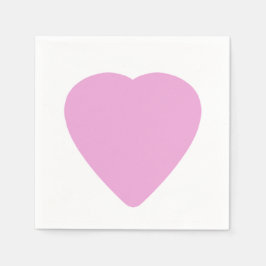 Guardanapo De Papel Branco com o Coração Rosa Valentim