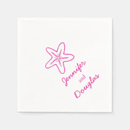 Guardanapo de papel branco cor-de-rosa, estrela do