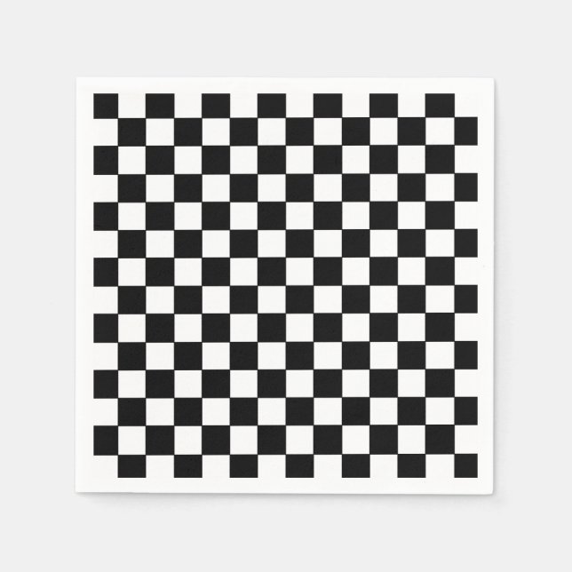 Guardanapo De Papel Branco e Preto Verificados (Frente)