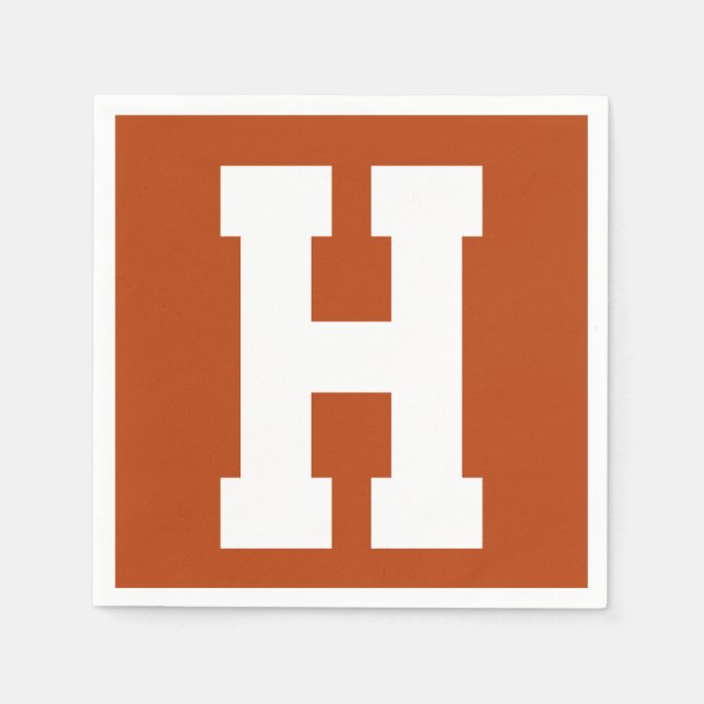 Guardanapo De Papel Branco Grande Moderno Inicial | Pó (Frente)