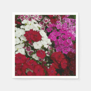 Guardanapo De Papel Branco, Rosa e Vermelho Dianthus Floral