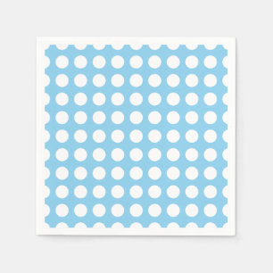 Guardanapo De Papel Branco sobre Bebê Azul Grande Horiz. Bolinhas Pape