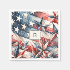 Guardanapo De Papel Branco vermelho e azul