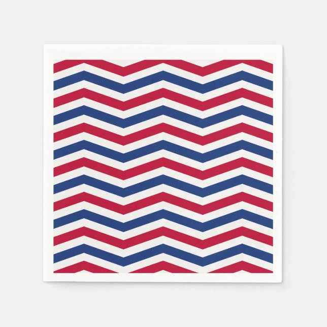 Guardanapo De Papel Branco Vermelho e Napkins Azul (Frente)