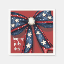 Guardanapo De Papel Branco Vermelho Patriótico e Arco Azul Grande
