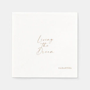 Guardanapo De Papel Branco vivendo o sonho personalizado da tipografia