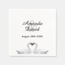 Guardanapo De Papel Brancos apaixonados por nomes casamento