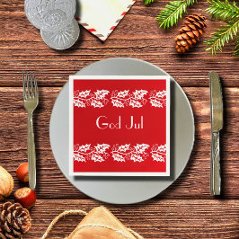 Guardanapo De Papel brancos em vermelho - Deus Jul