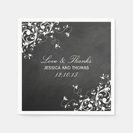 Guardanapo De Papel Brancos No Casamento De Chalkboard Napkins