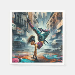 Guardanapo De Papel Breakdancer Women in action Silhout Nova Iorque