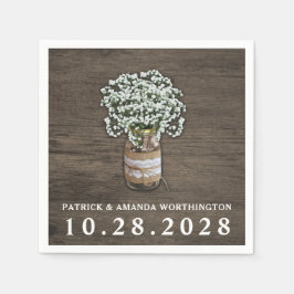 Guardanapo De Papel Breath Mason Jar Rustic Wedding Napkins