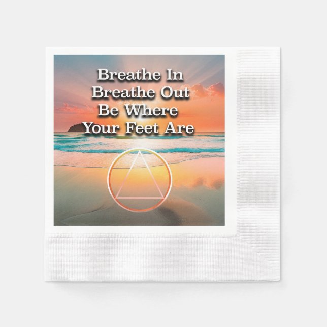 Guardanapo De Papel Breathe In Breathe Out Recovery Slogan Sunrise (Frente)