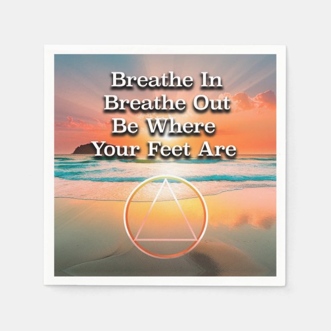 Guardanapo De Papel Breathe In Breathe Out Recovery Slogan Sunrise (Frente)