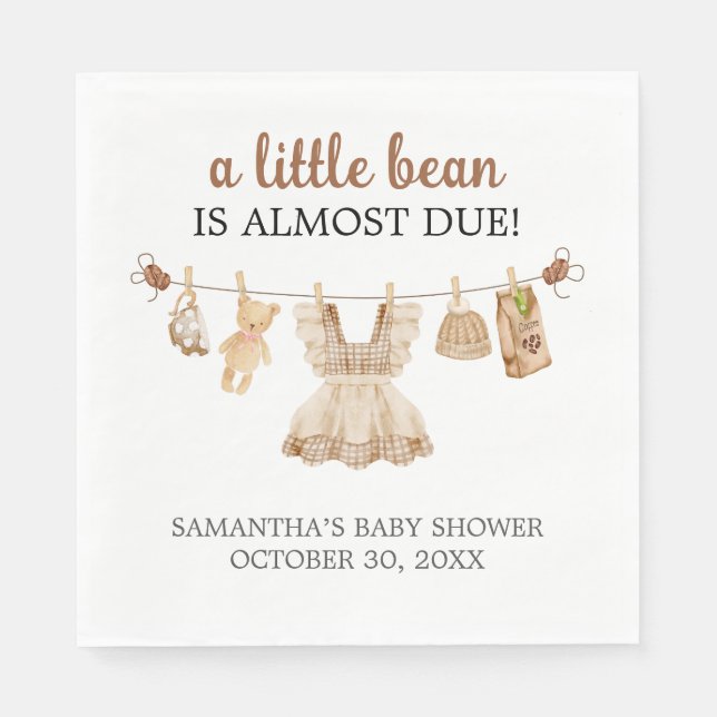 Guardanapo De Papel Brewing Coffee Baby Shower (Frente)