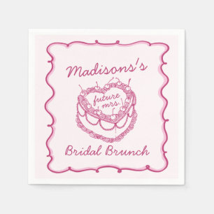 Guardanapo De Papel Bridal Bridal De Bolo De Bolo De Cereja De Coração