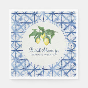Guardanapo De Papel Bridal Luncheon Citrus Lemon Foliage Shibori