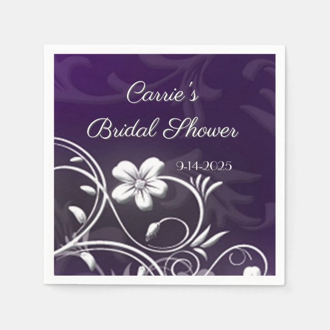 Guardanapo De Papel Bridal Shower custom party coasters (Frente)